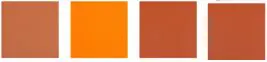 A group of four different colors that are orange and brown.