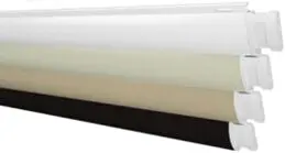 A white and black strip of paper on top of a table.