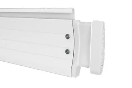 A close up of the side of a white radiator