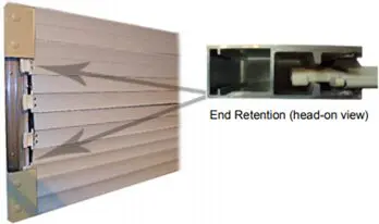 A picture of the same image with two different types of blinds.